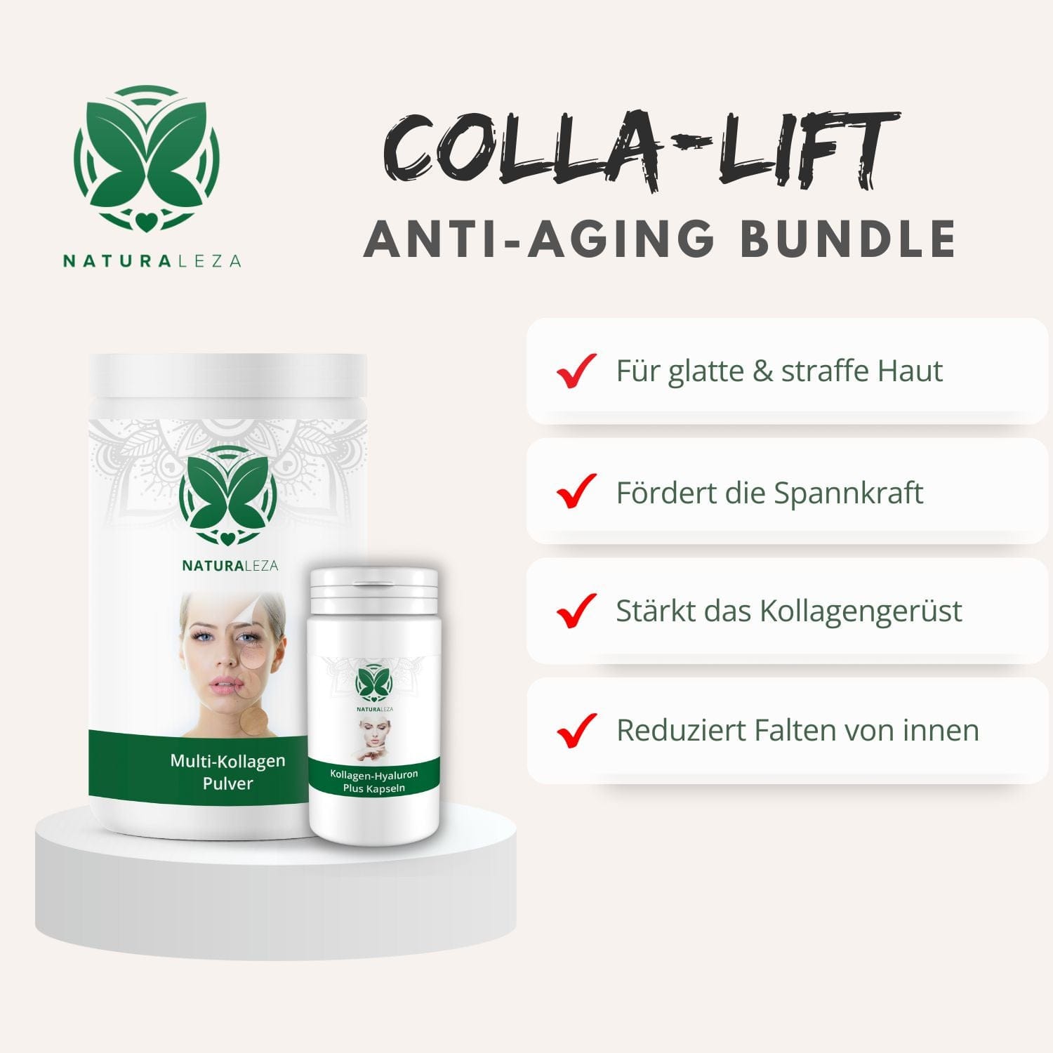 Colla-Lift Bundle von Naturaleza – Kollagen-Komplex für Haut, Haare & Bindegewebe