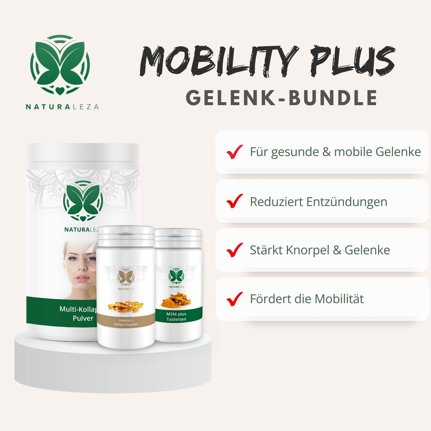 Mobility Plus Gelenk Bundle von Naturaleza – Unterstützung für Gelenke, Knorpel & Beweglichkeit