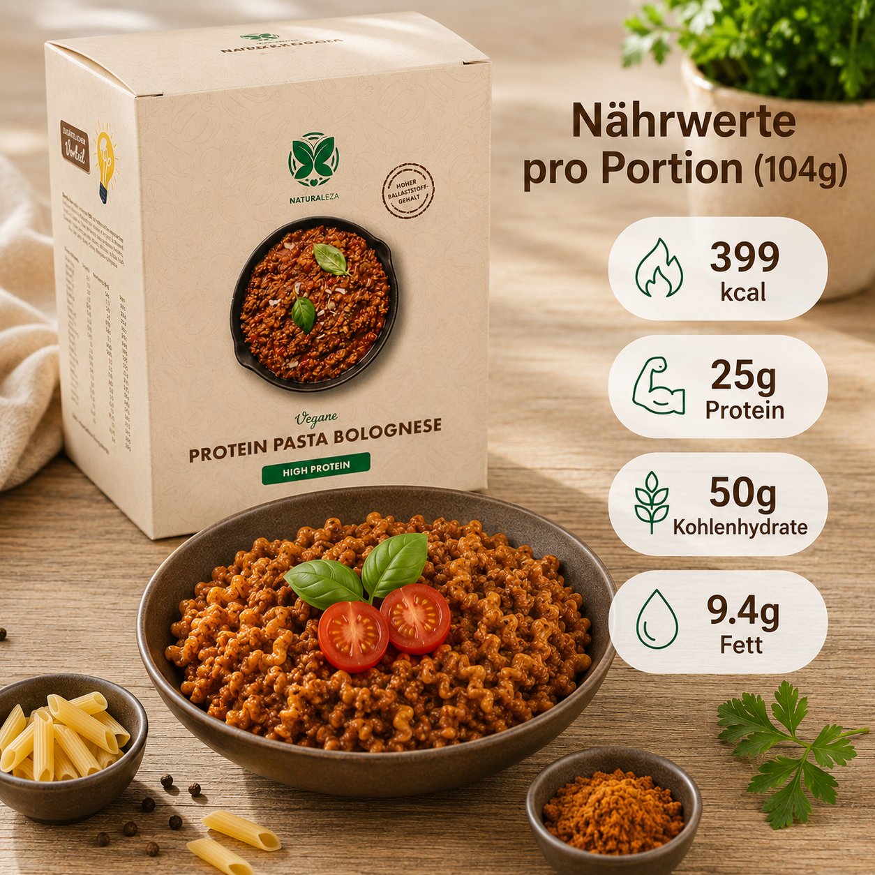 Protein pasta bolognese, vegan (5 meals)
