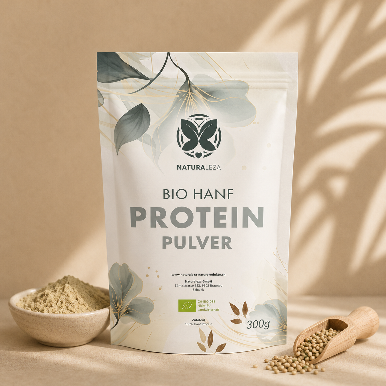 Poudre de protéine de chanvre biologique 300g (végétalien)